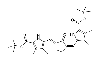 tert-butyl 5-[[3-[[3,4-dimethyl-5-[(2-methylpropan-2-yl)oxycarbonyl]-1H-pyrrol-2-yl]methylidene]-2-oxocyclopentylidene]methyl]-3,4-dimethyl-1H-pyrrole-2-carboxylate Structure