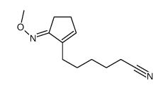 6-(5-methoxyiminocyclopenten-1-yl)hexanenitrile结构式