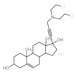 17-[3-[bis(2-chloroethyl)amino]prop-1-ynyl]-10,13-dimethyl-1,2,3,4,7,8,9,11,12,14,15,16-dodecahydrocyclopenta[a]phenanthrene-3,17-diol结构式