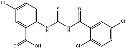 5-chloro-2-[[[(2,5-dichlorobenzoyl)amino]thioxomethyl]amino]-benzoic acid Structure