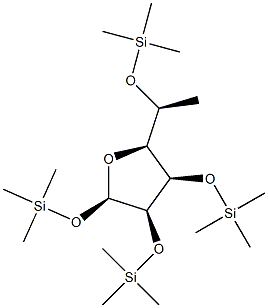 1-O,2-O,3-O,5-O-Tetrakis(trimethylsilyl)-6-deoxy-β-L-mannofuranose structure