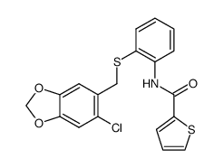 N-(2-{[(6-chloro-1,3-benzodioxol-5-yl)methyl]thio}phenyl)thiophene-2-carboxamide Structure