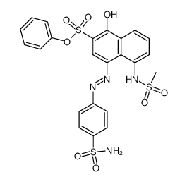 1-Hydroxy-5-methanesulfonylamino-4-(4-sulfamoyl-phenylazo)-naphthalene-2-sulfonic acid phenyl ester结构式