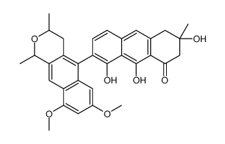 7-(3,4-Dihydro-7,9-dimethoxy-1,3-dimethyl-1H-naphtho[2,3-c]pyran-5-yl)-3,4-dihydro-3,8,9-trihydroxy-3-methylanthracen-1(2H)-one structure
