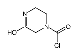 1-Piperazinecarbonyl chloride, 3-oxo- (9CI) Structure