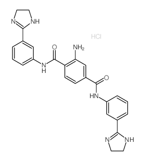 1,4-Benzenedicarboxamide,2-amino-N1,N4-bis[3-(4,5-dihydro-1H-imidazol-2-yl)phenyl]-, hydrochloride (1:2)结构式