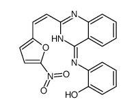 2-[[2-[2-(5-nitrofuran-2-yl)ethenyl]quinazolin-4-yl]amino]phenol结构式