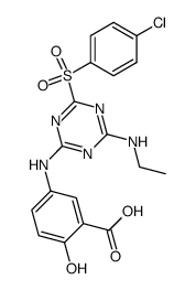 5-[4-(4-chloro-benzenesulfonyl)-6-ethylamino-[1,3,5]triazin-2-ylamino]-2-hydroxy-benzoic acid结构式