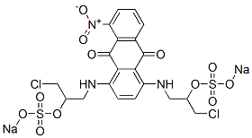 1,4-Bis[[3-chloro-2-(sodiosulfooxy)propyl]amino]-5-nitro-9,10-anthracenedione structure