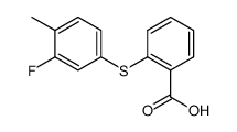 2-((3-fluoro-4-methylphenyl)thio)benzoic acid结构式