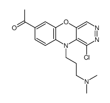7-Acetyl-1-chloro-10-(3-dimethylaminopropyl)-10H-pyridazino[4,5-b][1,4]benzoxazine结构式
