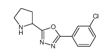2-(3-chlorophenyl)-5-pyrrolidin-2-yl-1,3,4-oxadiazole结构式
