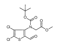 methyl N-(tert-butoxycarbonyl)-N-(4,5-dichloro-2-formyl-3-thienyl) glycinate Structure