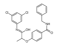 N-benzyl-4-[1-(3,5-dichloroanilino)-1-oxopropan-2-yl]oxybenzamide结构式