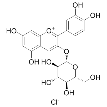 Cyanidin-3-O-glucoside chloride structure