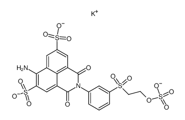 tripotassium 4-amino-N-[3-[(sulfatoethyl)sulfonyl]phenyl]naphthalimide-3,6-disulfonate结构式