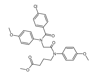 methyl N-[N-(p-chlorobenzoyl)-2-(p-anisidino)acetyl]-4-(p-anisidino)butyrate Structure