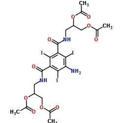 5-Amino-N,N'-bis(2,3-dihydroxypropyl)-2,4,6-triiodo-1,3-benzenedicarboxamide Tetraacetate Structure