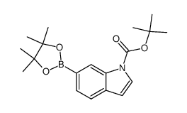 6-(4,4,5,5-tetramethyl-[1,3,2]dioxaborolan-2-yl)-indole-1-carboxylic acid tert-butyl ester Structure