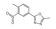 2-methyl-5-(4-methyl-3-nitrophenyl)-1,3,4-oxadiazole结构式