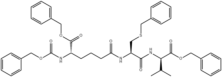 d-Valine, N-[N-[1,6-dioxo-6-(phenylmethoxy)-5-[[(phenylmethoxy)carbony l]amino]hexyl]-S-(phenylmethyl)-l-cysteinyl]-, phenylmethyl ester, (S)-结构式