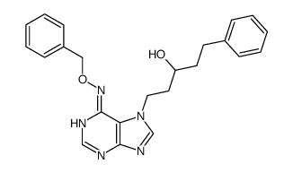 7-(3-Hydroxy-5-phenyl-pentyl)-1,7-dihydro-purin-6-one O-benzyl-oxime Structure