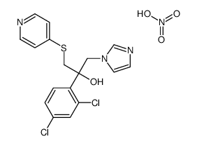 2-(2,4-dichlorophenyl)-1-imidazol-1-yl-3-pyridin-4-ylsulfanylpropan-2-ol,nitric acid Structure