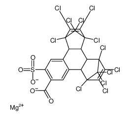 magnesium 1,2,3,4,5,6,7,8,13,13,14,14-dodecachloro-1,4,4a,4b,5,8,8a,12b-octahydro-11-sulphonato-1,4:5,8-dimethanotriphenylene-10-carboxylate结构式