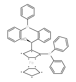 (S)-(-)-[(S)-2-二苯基膦二茂铁][2-双(3,5-二甲基-4-甲基氧苯基)膦苯基]甲醇结构式