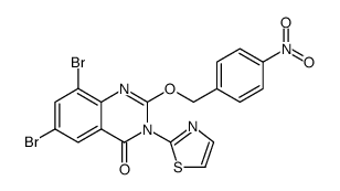 4(3H)-Quinazolinone, 6,8-dibromo-2-[(4-nitrophenyl)methoxy]-3-(2-thiazolyl) Structure