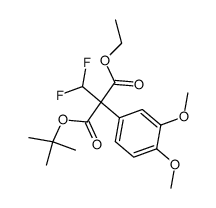 ethyl 2-(tert-butoxycarbonyl)-2-(difluoromethyl)-2-(3,4-dimethoxyphenyl)acetate结构式