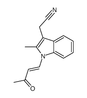 2-[2-methyl-1-(3-oxobut-1-enyl)indol-3-yl]acetonitrile Structure
