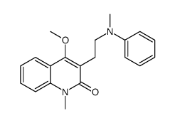 4-methoxy-1-methyl-3-[2-(N-methylanilino)ethyl]quinolin-2-one结构式