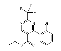 5-Pyrimidinecarboxylic acid, 4-(2-bromophenyl)-2-(trifluoromethyl)-, ethyl ester结构式