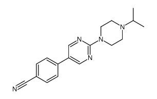 4-[2-(4-propan-2-ylpiperazin-1-yl)pyrimidin-5-yl]benzonitrile Structure