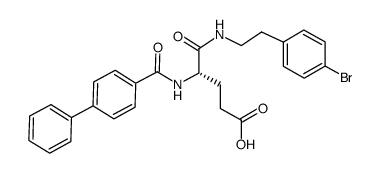 N2-(biphenyl-4-ylcarbonyl)-N1-[2-(4-bromophenyl)ethyl]-L-α-glutamine结构式