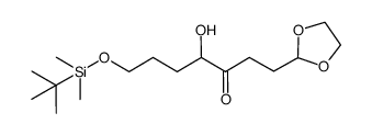 7-(tert-butyldimethylsilanyloxy)-1-[1,3]dioxolan-2-yl-4-hydroxyheptan-3-one结构式