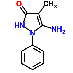 5-Amino-4-methyl-1-phenyl-1H-pyrazol-3-ol结构式