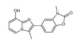 5-(8-Hydroxy-3-methylimidazo<1,2-a>pyridin-2-yl)-3-methyl-2-oxobenzoxazolidine Structure
