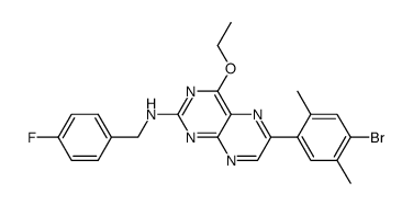 [4-ethoxy-6-(4-bromo-2,5-dimethylphenyl)-pteridin-2-yl]-(4-fluoro-benzyl)-amine Structure