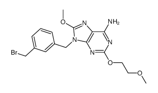 9-(3-(bromomethyl)benzyl)-8-methoxy-2-(2-methoxyethoxy)-9H-purin-6-amine结构式
