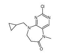 10-chloro-2-(cyclopropylmethyl)-6-methyl-2,6,9,11-tetrazabicyclo[5.4.0]undeca-7,9,11-trien-5-one结构式