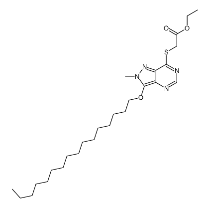 ethyl 2-(3-hexadecoxy-2-methylpyrazolo[4,3-d]pyrimidin-7-yl)sulfanylacetate结构式