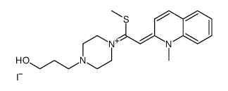 3-[4-[(E)-2-(1-methylquinolin-1-ium-2-yl)-1-methylsulfanylethenyl]piperazin-1-yl]propan-1-ol,iodide Structure