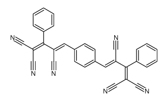 2-phenyl-4-[4-(2,4,4-tricyano-3-phenylbuta-1,3-dienyl)phenyl]buta-1,3-diene-1,1,3-tricarbonitrile结构式