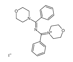 4-({[1-Morpholin-4-yl-1-phenyl-meth-(E)-ylidene]-amino}-phenyl-methylene)-morpholin-4-ium; iodide Structure