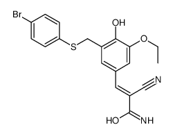 (E)-3-[3-[(4-bromophenyl)sulfanylmethyl]-5-ethoxy-4-hydroxyphenyl]-2-cyanoprop-2-enamide结构式