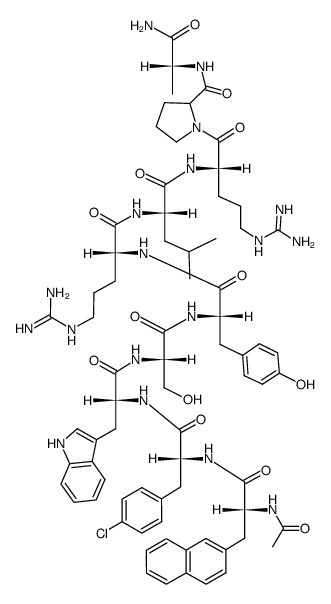 Ac-D-β-Nal1, D-p-Cl-Phe2, D-Trp3, D-Arg6-LH-RH Structure