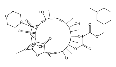 Rifamycin, 25-O-deacetyl-1,4-dideoxy-1,4-dihydro-25-O-(3-((1-methyl-3-piperidinyl)methoxy)-1,3-dioxopropyl)-3-(4-morpholinyl)-1,4-dioxo结构式