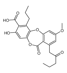 3-hydroxy-9-methoxy-6-oxo-7-(2-oxopentyl)-1-propylbenzo[b][1,4]benzodioxepine-2-carboxylic acid结构式